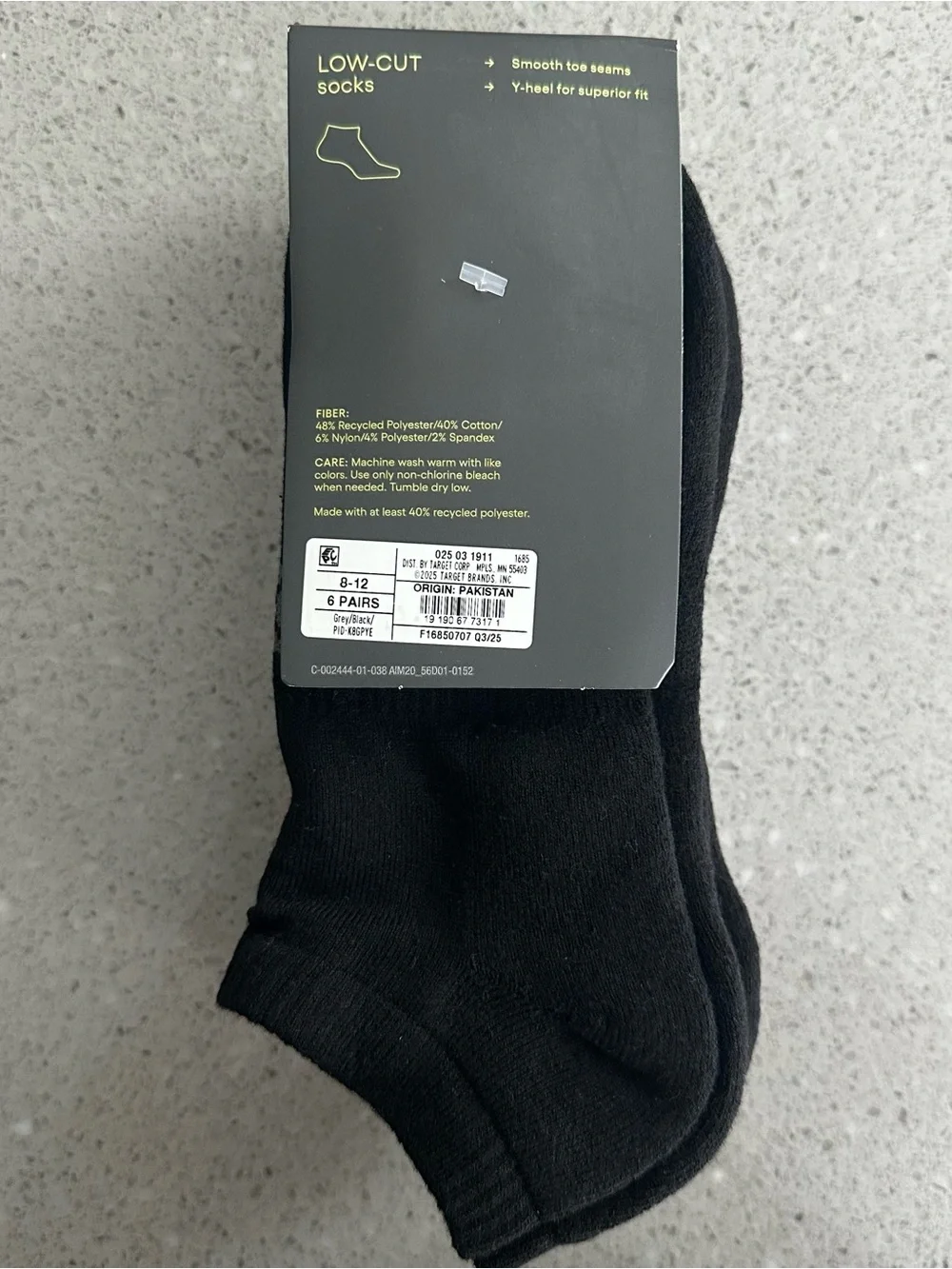 All in Motion Women's Extended Size Cushioned 6pk Low Cut Socks
